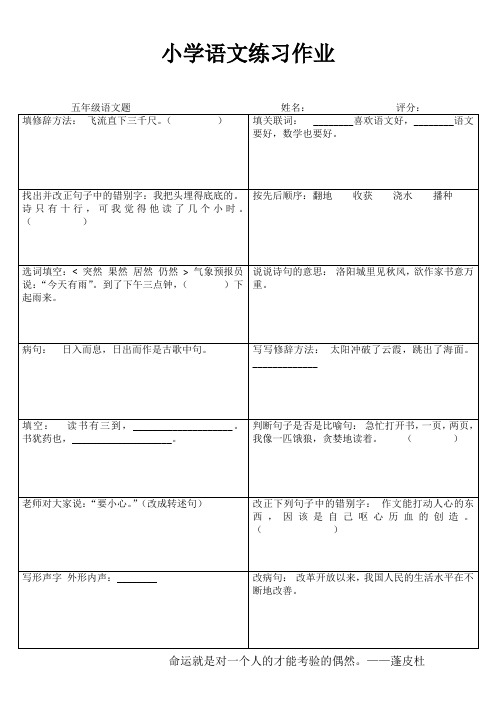 小学五年级语文精题选做IV (78)