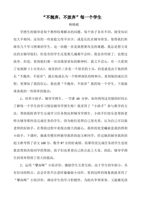 “不抛弃,不放弃”每一个学生(总结)