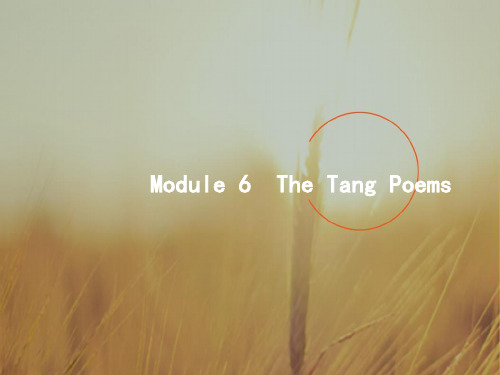 2018届高三英语外研版一轮课件：8-6Module 6 The Tang Poems 精品