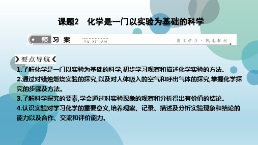 人教版九年级上册化学课件：第一单元 课题2 化学是一门以实验为基础的科学(共18张PPT)