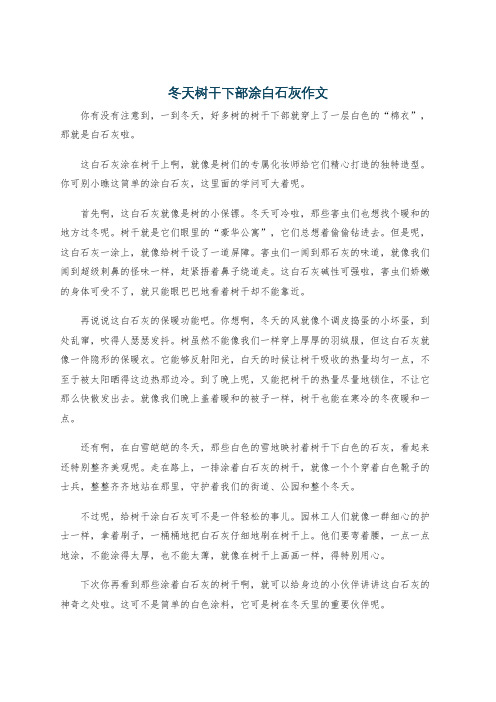 冬天树干下部涂白石灰作文