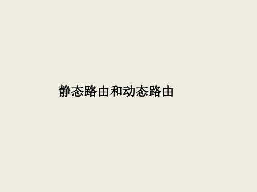 静态路由和动态路由重要知识点