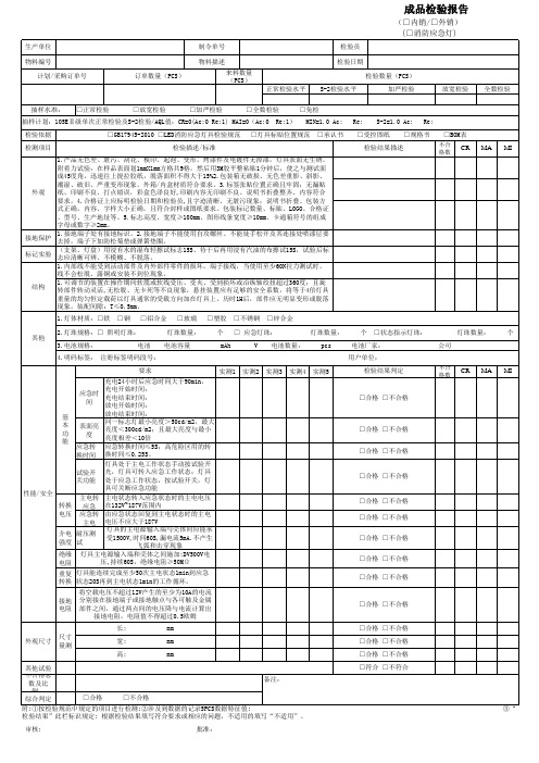 PZGLI007-127 成品检验报告(消防应急灯)A4