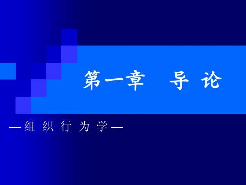 第一章  组织行为学导论