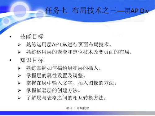 使用层APDiv搭建页面