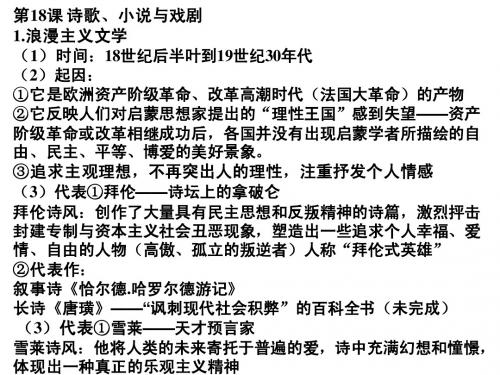 历史：第四单元《19世纪以来的世界文化》复习课件(岳麓版必修三)
