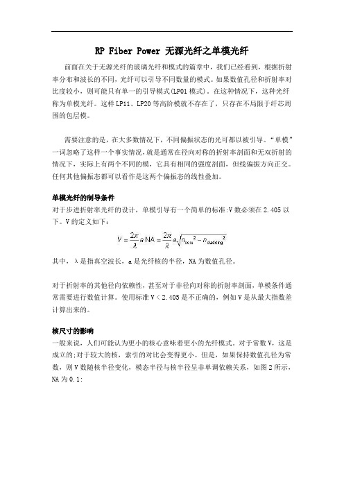 RP Fiber Power 无源光纤之单模光纤
