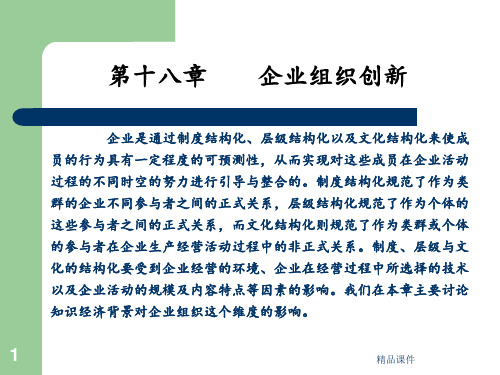 第十八章企业组织创新ppt课件