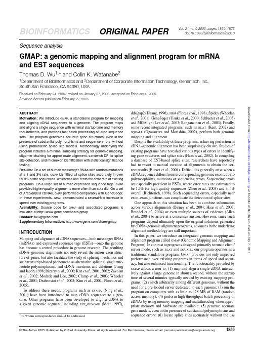 GMAP a genomic mapping and alignment program for mRNA