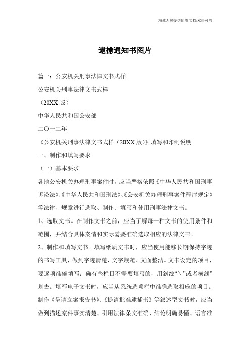 逮捕通知书图片