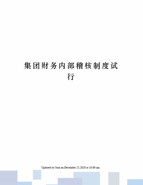 集团财务内部稽核制度试行
