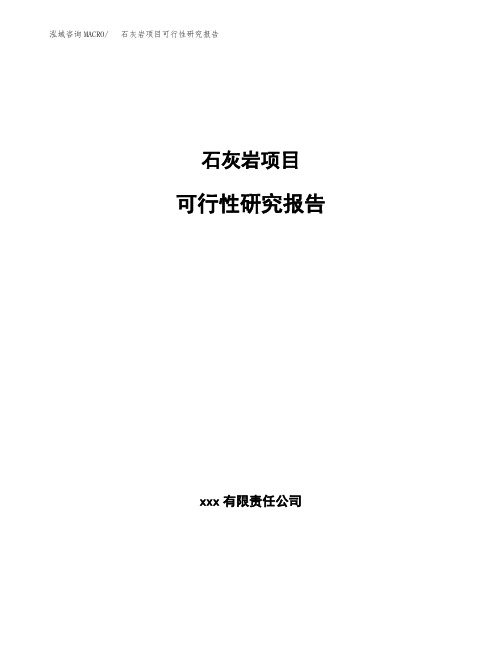 石灰岩项目可行性研究报告(参考模板范文)