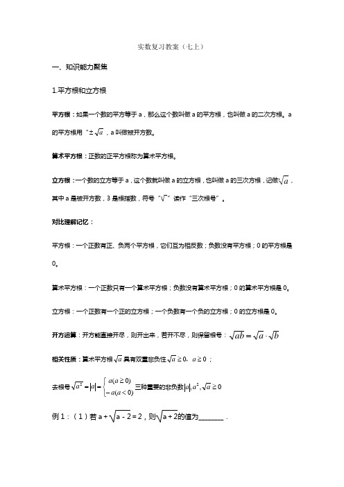 浙教版七级上册数学第三章实数培优复习教案