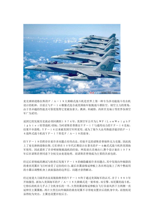 FA-18大黄蜂战机评析