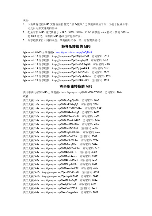 音乐MP3格式链接