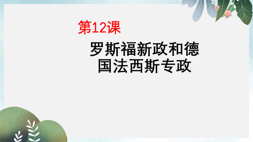 九年级历史下册第三单元第12课罗斯福新政和德国法西斯专政课件4华东师大版