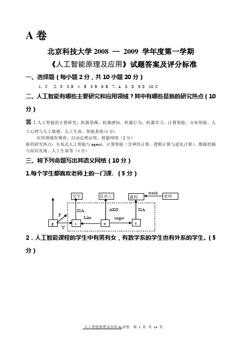 2008人工智能答案