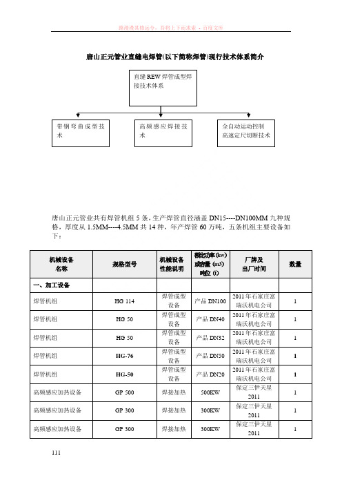 直缝rew焊管技术体系