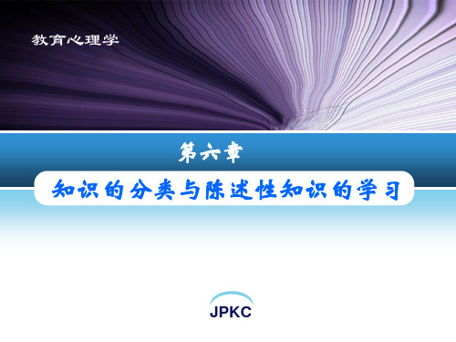 教育心理学    第6章知识的分类与陈述性知识的学习