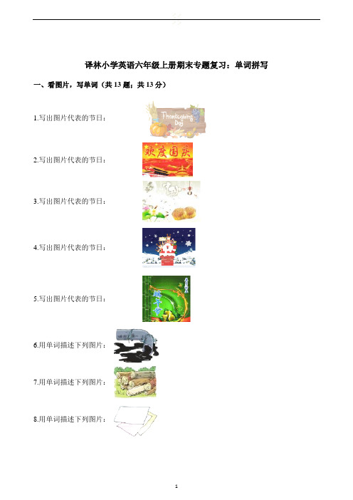 译林版六年级上册英语期末专项(分类)复习题(含答案)sc