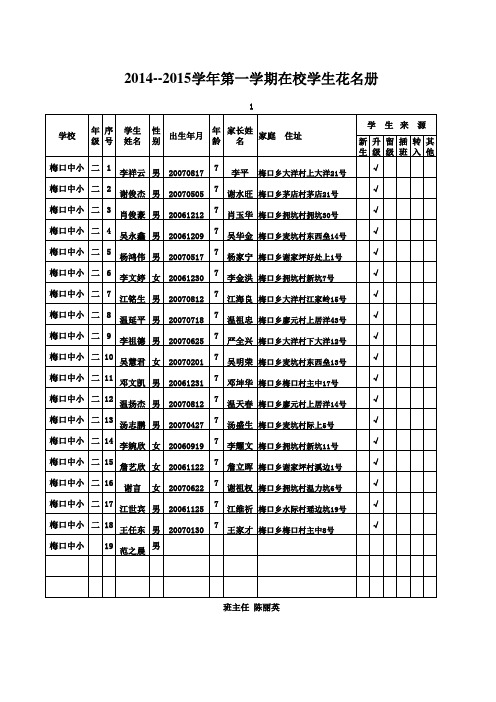 副本二年级14-15(上)在校学生花名册(1)