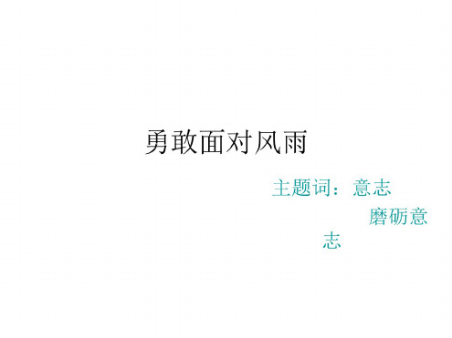 八年级政治勇敢面对风雨