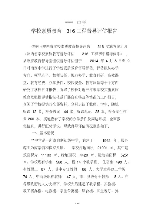 小学316评估督导报告