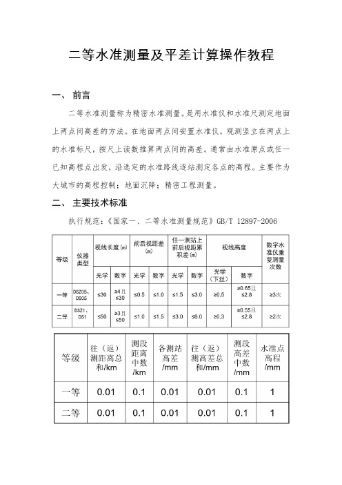 二等水准测量及科傻平差操作教程