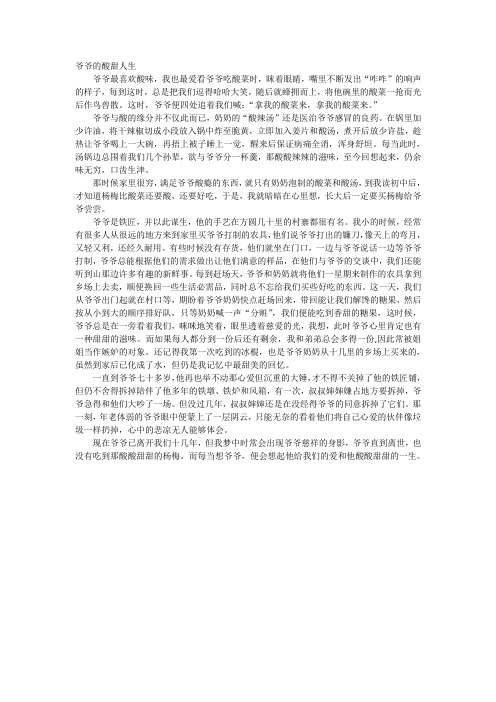 爷爷的酸甜人生