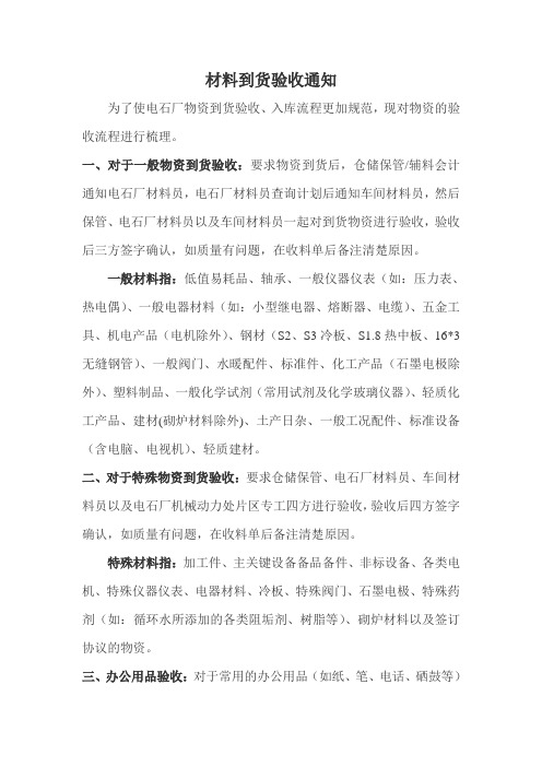 材料到货验收