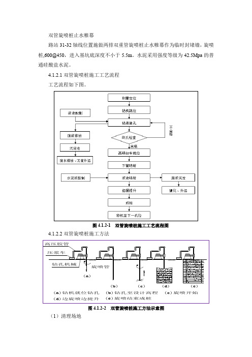 双管旋喷桩止水帷幕施工方法