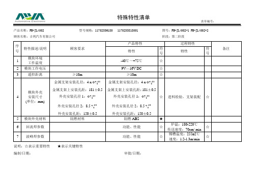 06-特殊特性清单(PB-JL4002)