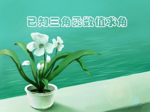 已知三角函数值求角