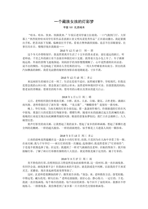 浙江省第5届梦想杯一等奖作品(一个藏族女孩的灯彩梦)