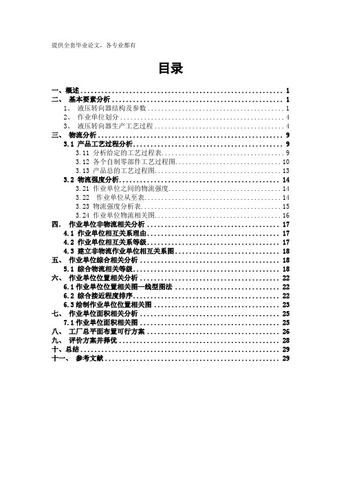 液压转向器厂总平面设计