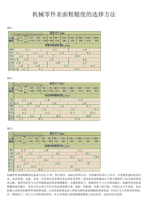 表面粗糙度的选择方法