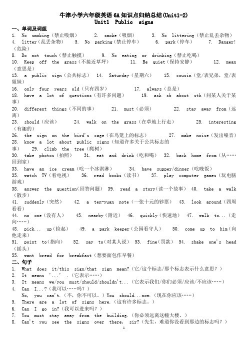 6A知识点归纳