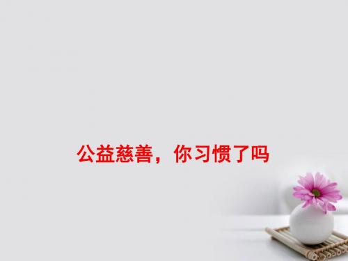 17高考语文作文热点素材公益慈善,你习惯了吗课件