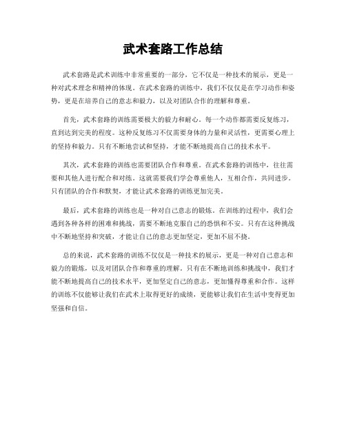 武术套路工作总结