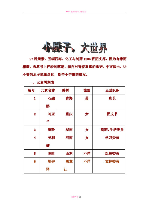 团支部风采大赛申报材料正式稿