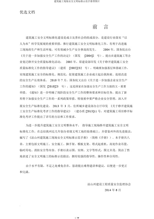 建筑施工现场安全文明标准示范手册带图片