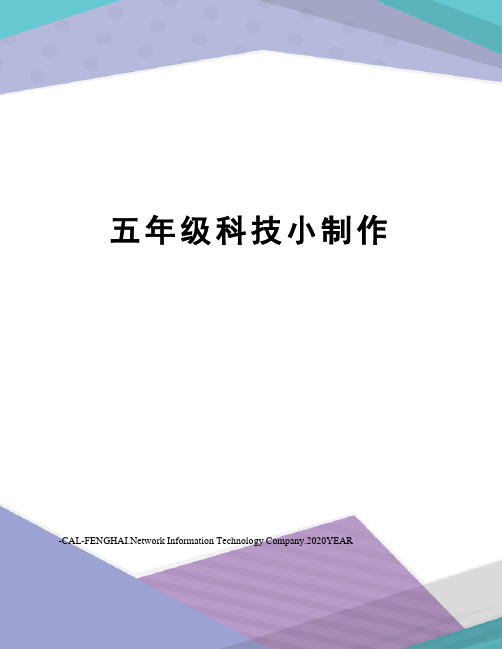 五年级科技小制作