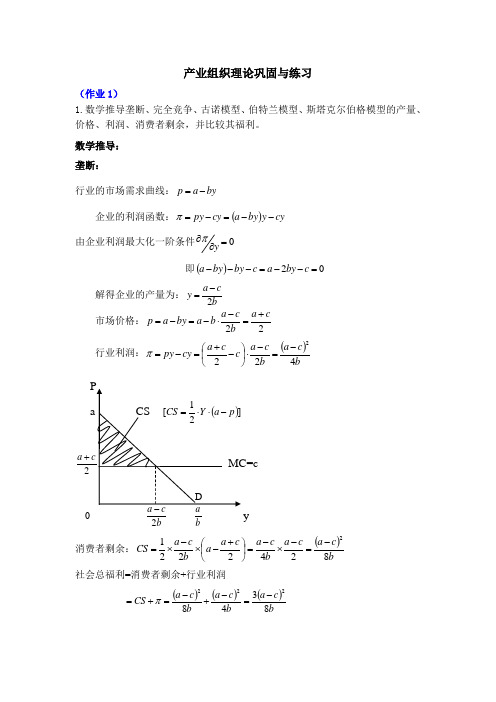 产业组织理论巩固与练习.doc
