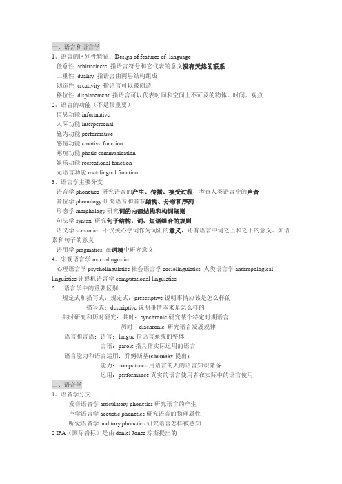 专八 语言学总汇