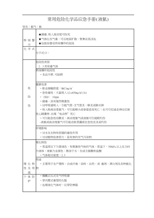 常用危险化学品应急手册(液氯)
