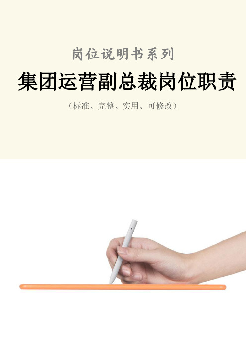 集团运营副总裁岗位职责范本