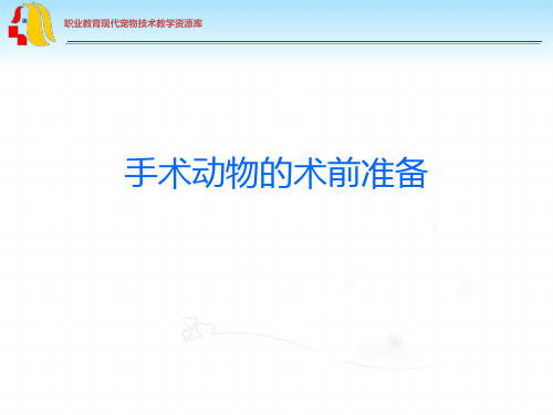 手术动物的术前准备