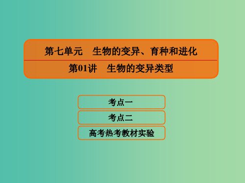 2020高考生物一轮复习 7.1 生物的变异类型课件