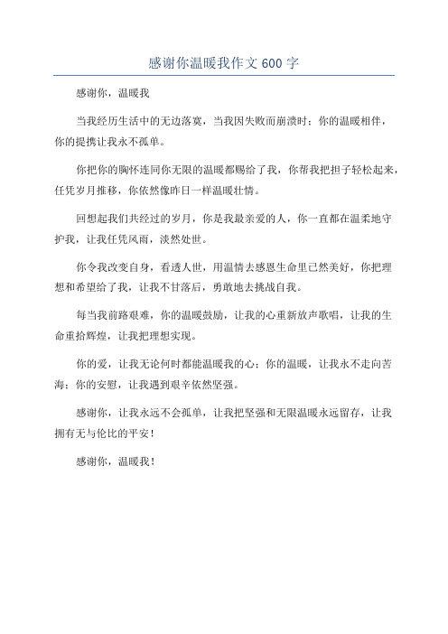 感谢你温暖我作文600字