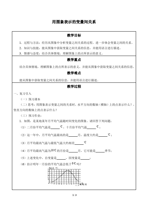 用图象表示的变量间关系 优秀教案